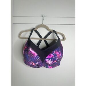 Torrid Active 40H Purple Pink Floral Galaxy Print‎ Convertible Sport Bra NWT